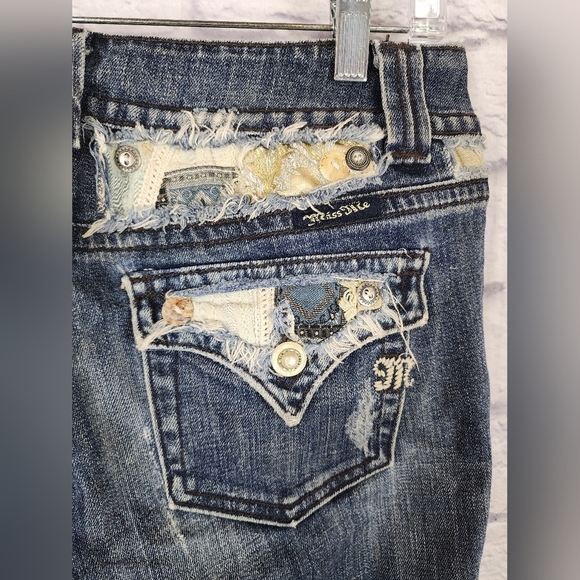Miss Me classic, distressed, embellished bootcut jeans Size 26 - Picture 7 of 14